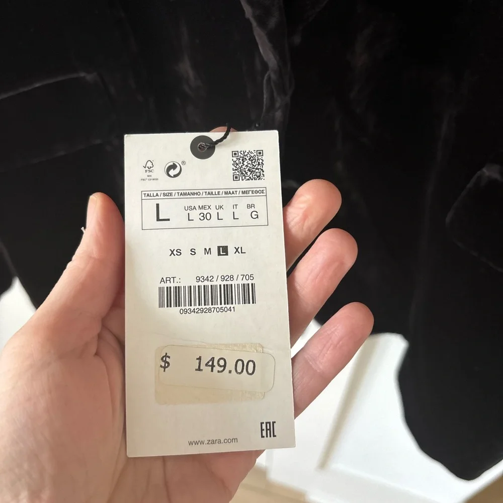 NWT Zara Oversized Velvet Blazer - Picture 4 of 9